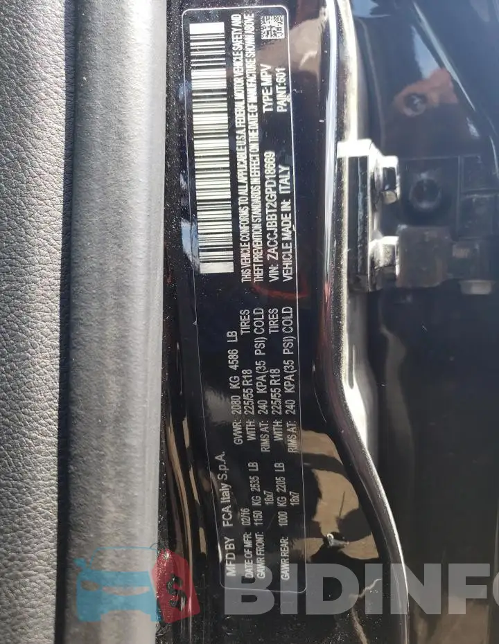 ZACCJBBT2GPD18669 Photo# 12