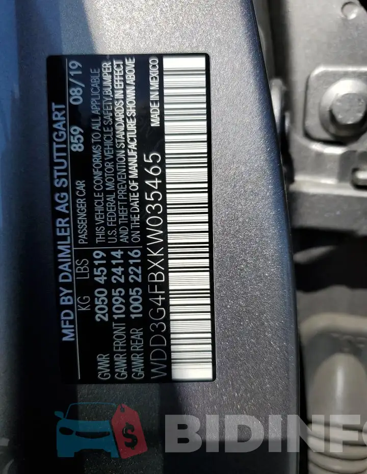 WDD3G4FBXKW035465 Photo# 12