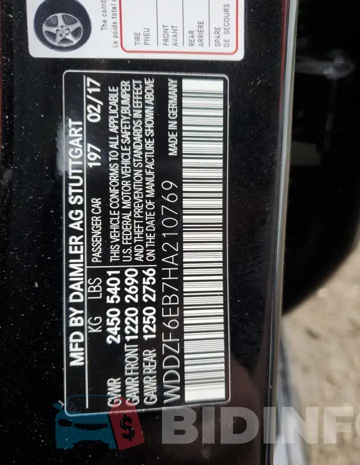 WDDZF6EB7HA210769 Photo# 12