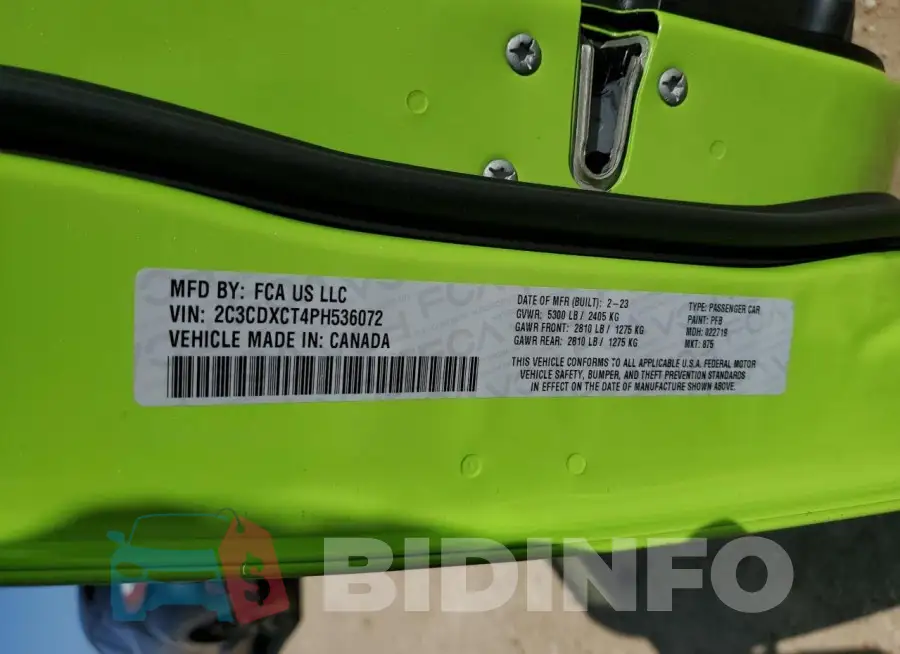 2C3CDXCT4PH536072 Photo# 13