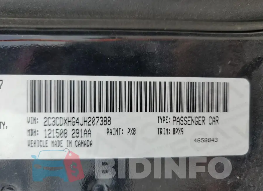 2C3CDXHG4JH207388 Photo# 13