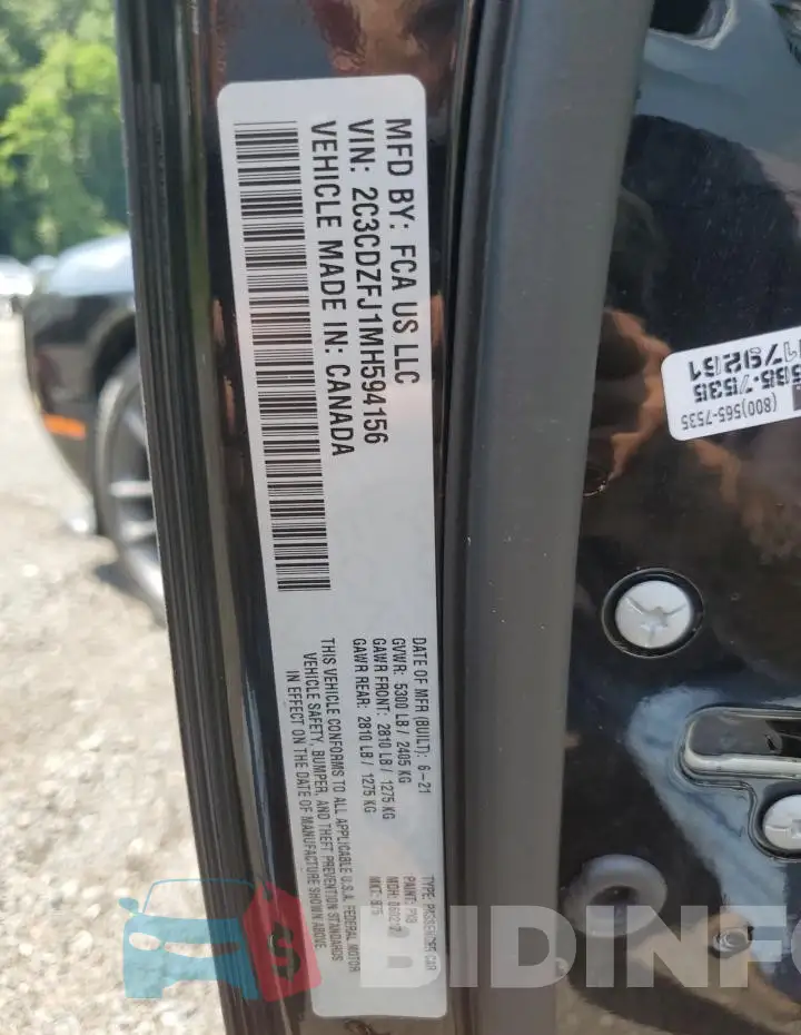 2C3CDZFJ1MH594156 Photo# 12