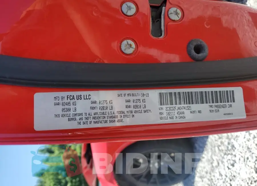 2C3CDZFJ4KH741521 Photo# 13