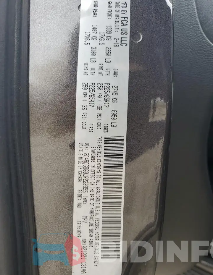 2C4RDGBG8JR222355 Photo# 13