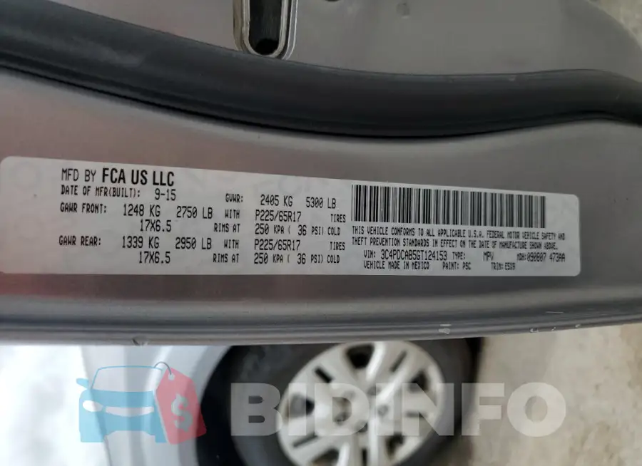3C4PDCAB5GT124153 Photo# 13