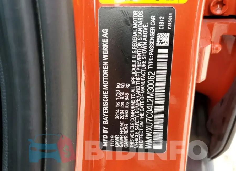 WMWXU7C04L2M30062 Photo# 13