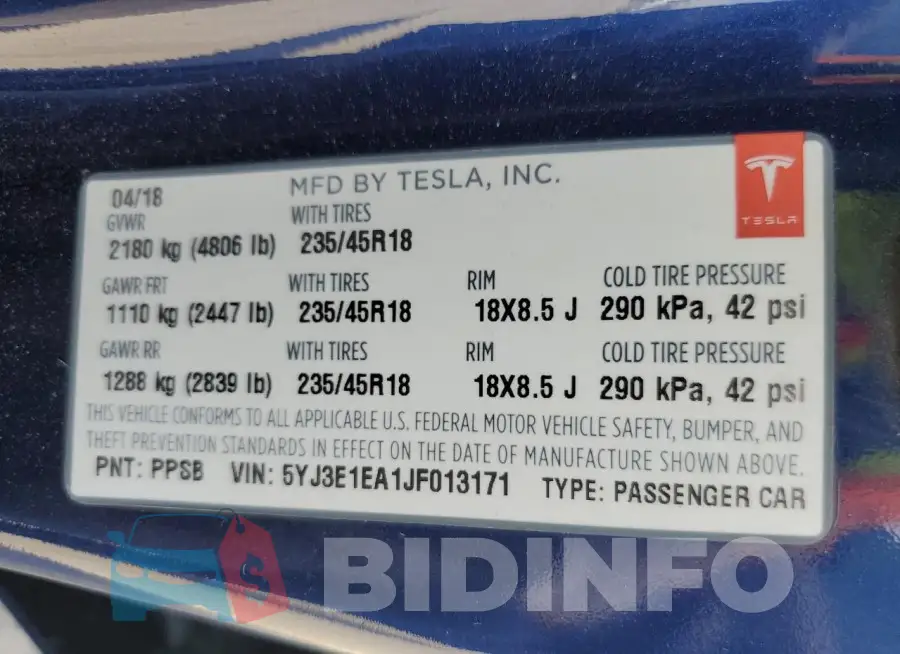 5YJ3E1EA1JF013171 Photo# 12