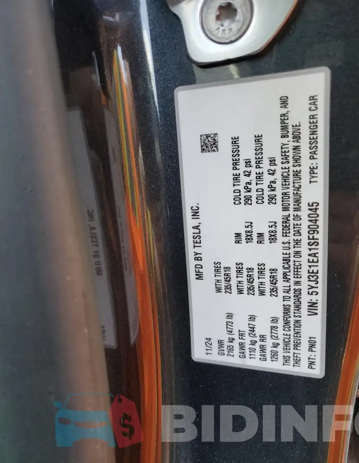 5YJ3E1EA1SF904045 Photo# 12