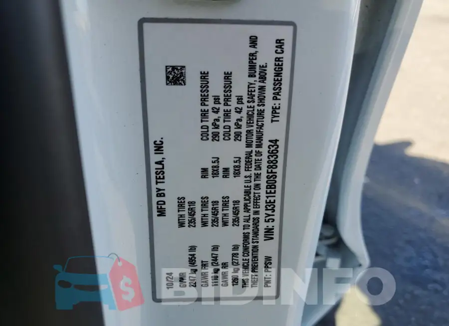 5YJ3E1EB0SF883634 Photo# 12