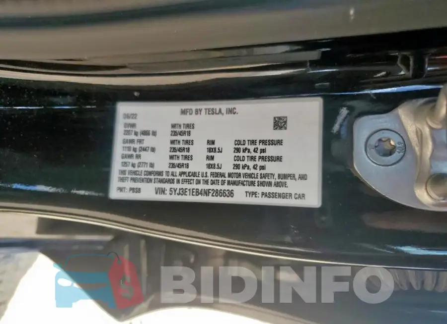 5YJ3E1EB4NF286636 Photo# 12