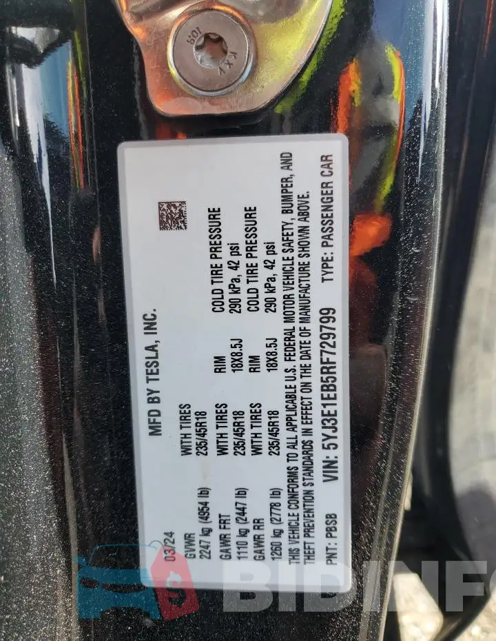 5YJ3E1EB5RF729799 Photo# 12