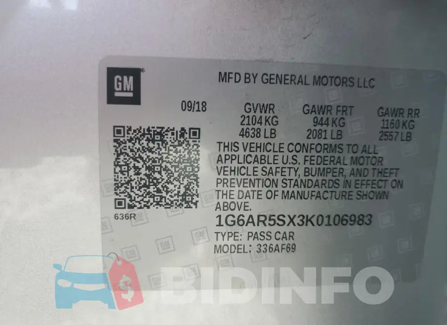 1G6AR5SX3K0106983 Photo# 12
