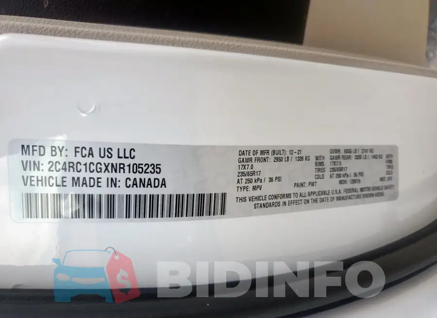 2C4RC1CGXNR105235 Photo# 13