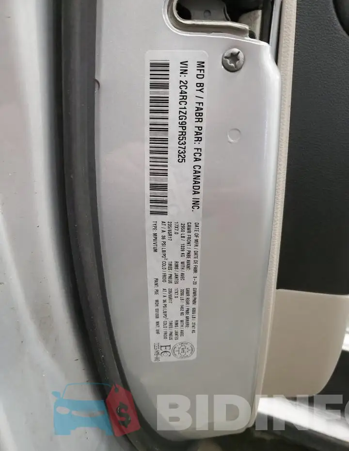 2C4RC1ZG9PR537325 Photo# 14