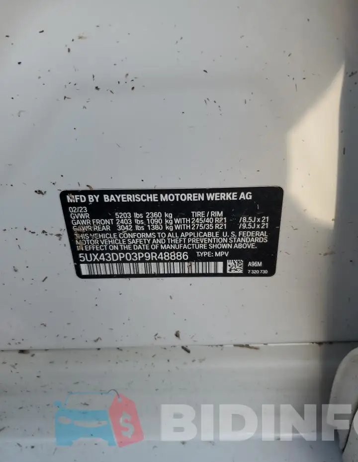 5UX43DP03P9R48886 Photo# 13