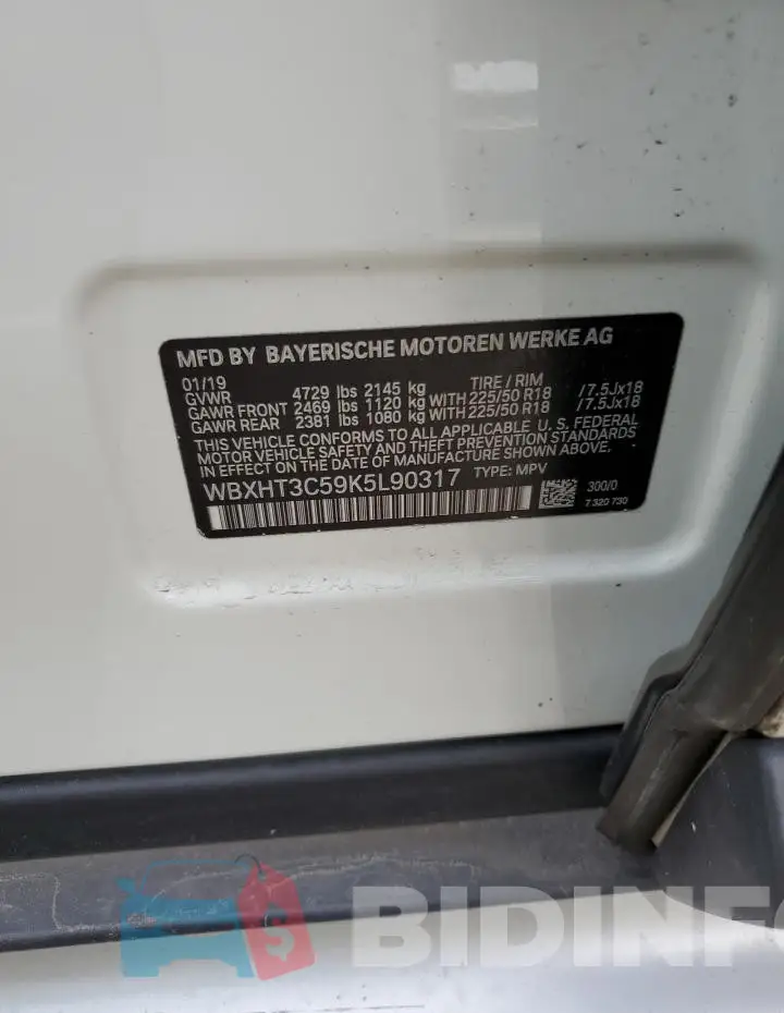 WBXHT3C59K5L90317 Photo# 13