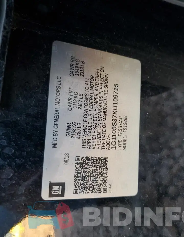 1G1105S37KU109715 Photo# 12