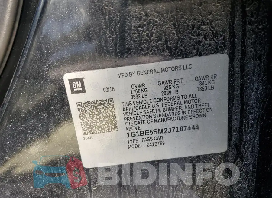 1G1BE5SM2J7187444 Photo# 12