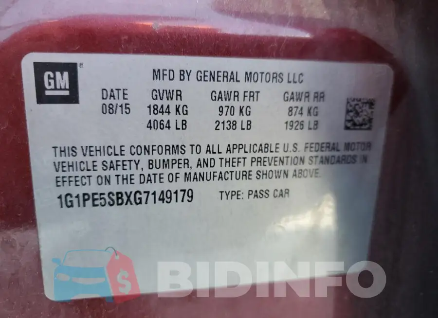 1G1PE5SBXG7149179 Photo# 12