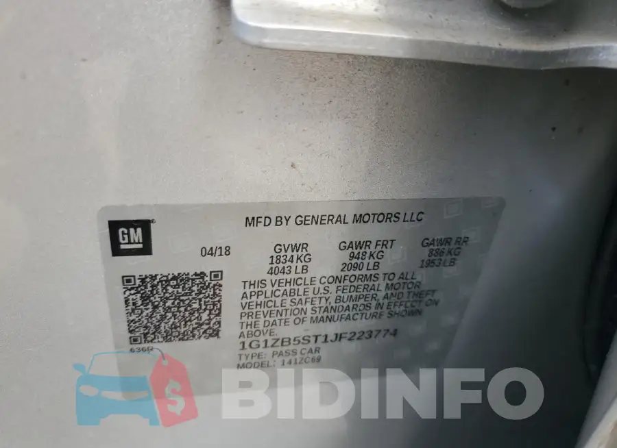 1G1ZB5ST1JF223774 Photo# 12
