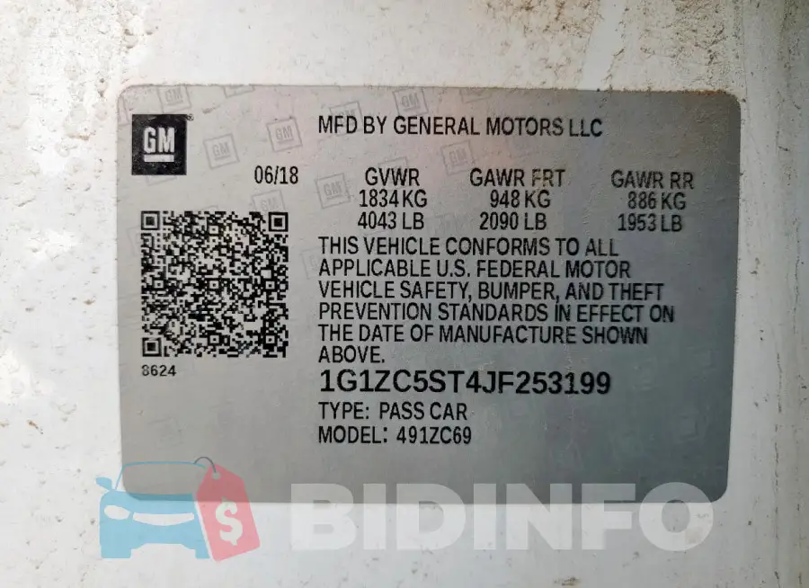 1G1ZC5ST4JF253199 Photo# 13