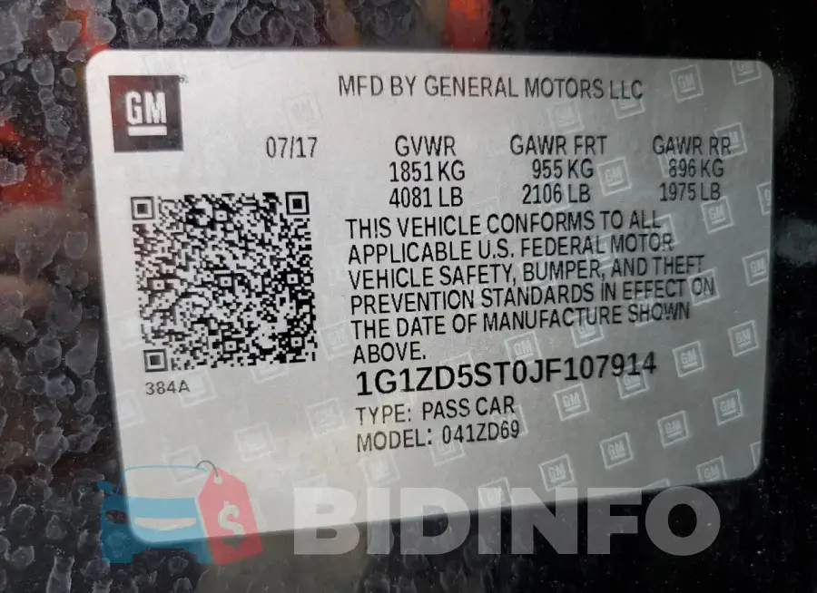 1G1ZD5ST0JF107914 Photo# 12