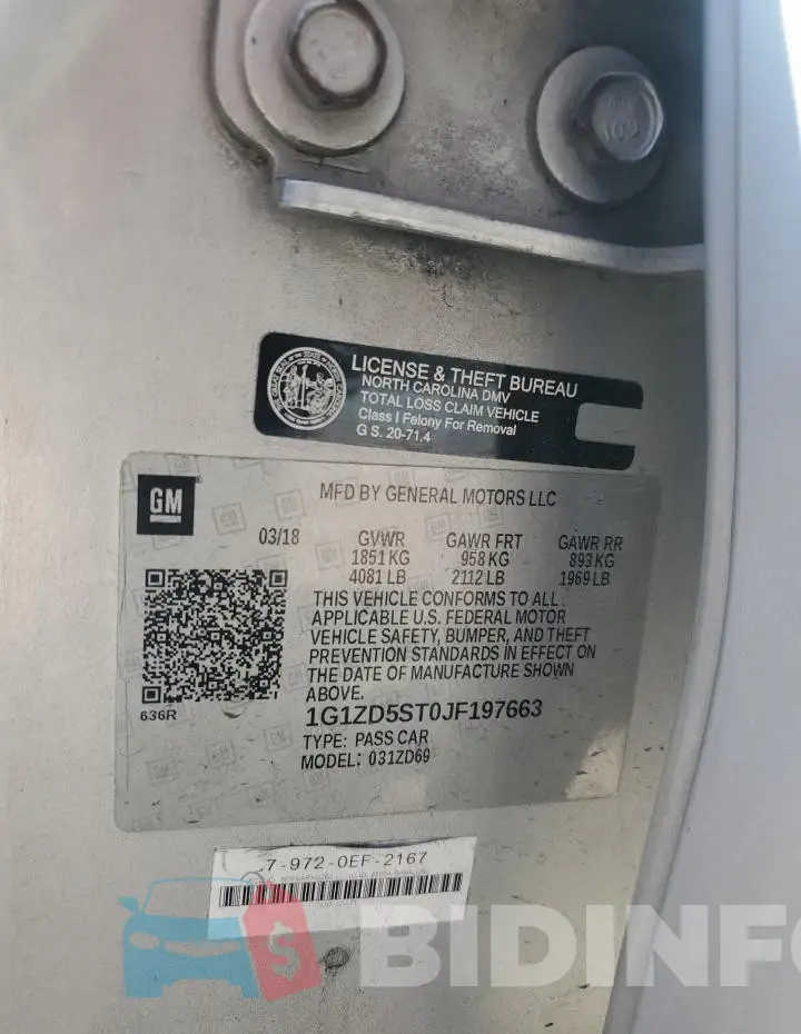 1G1ZD5ST0JF197663 Photo# 12