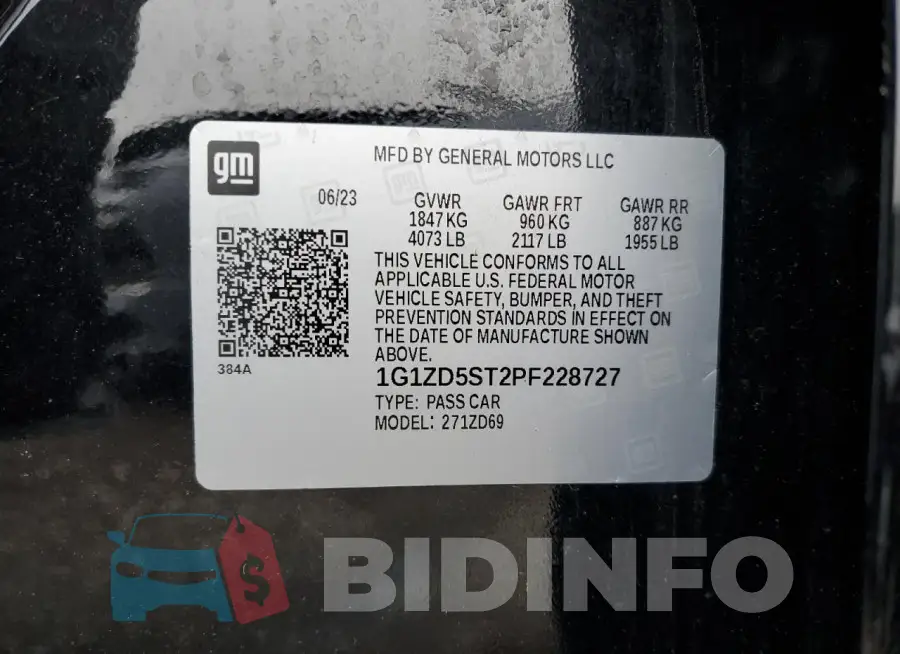 1G1ZD5ST2PF228727 Photo# 13