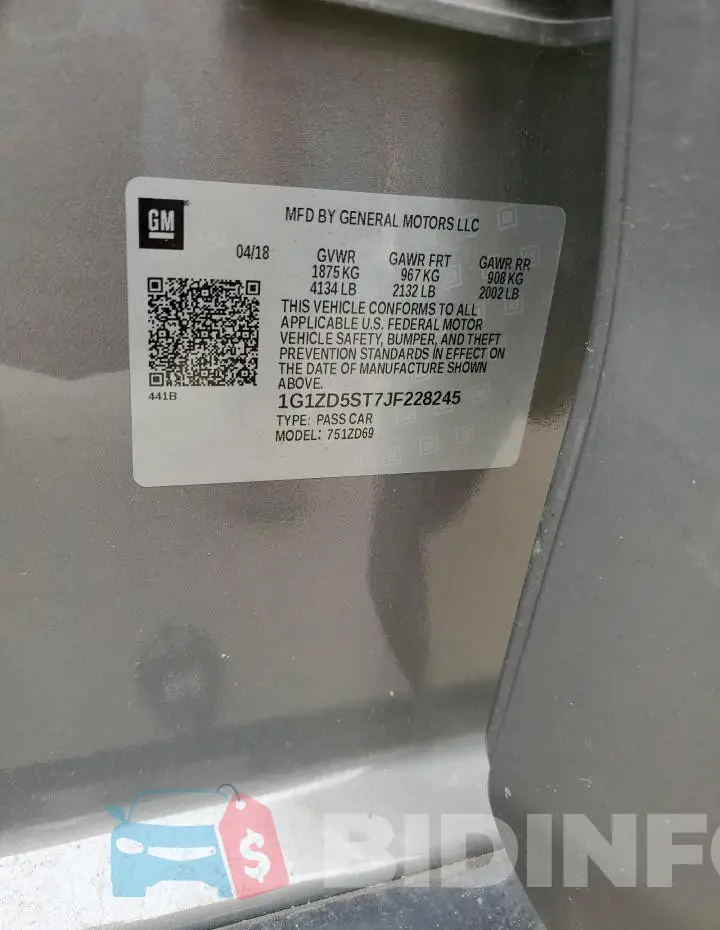 1G1ZD5ST7JF228245 Photo# 12