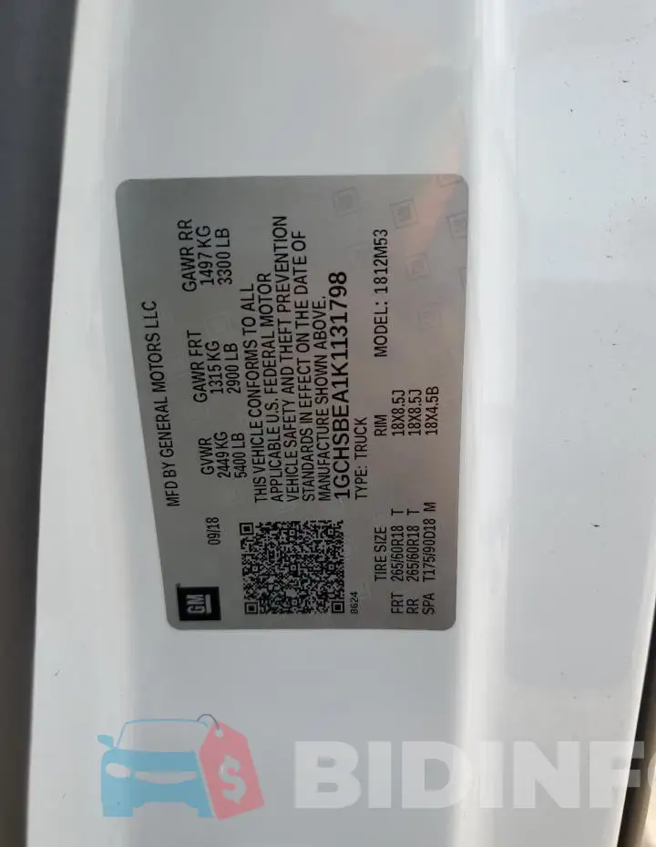 1GCHSBEA1K1131798 Photo# 12