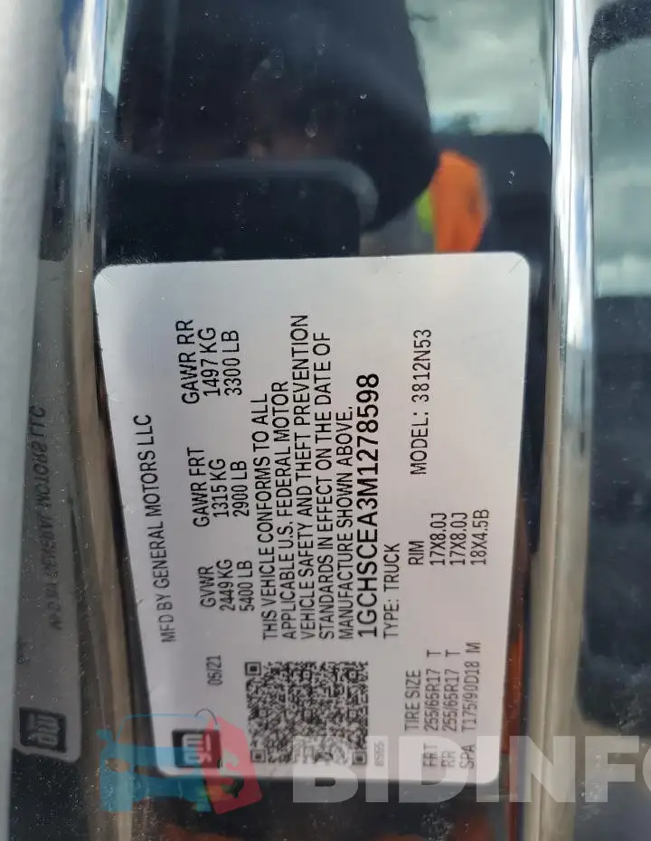 1GCHSCEA3M1278598 Photo# 12