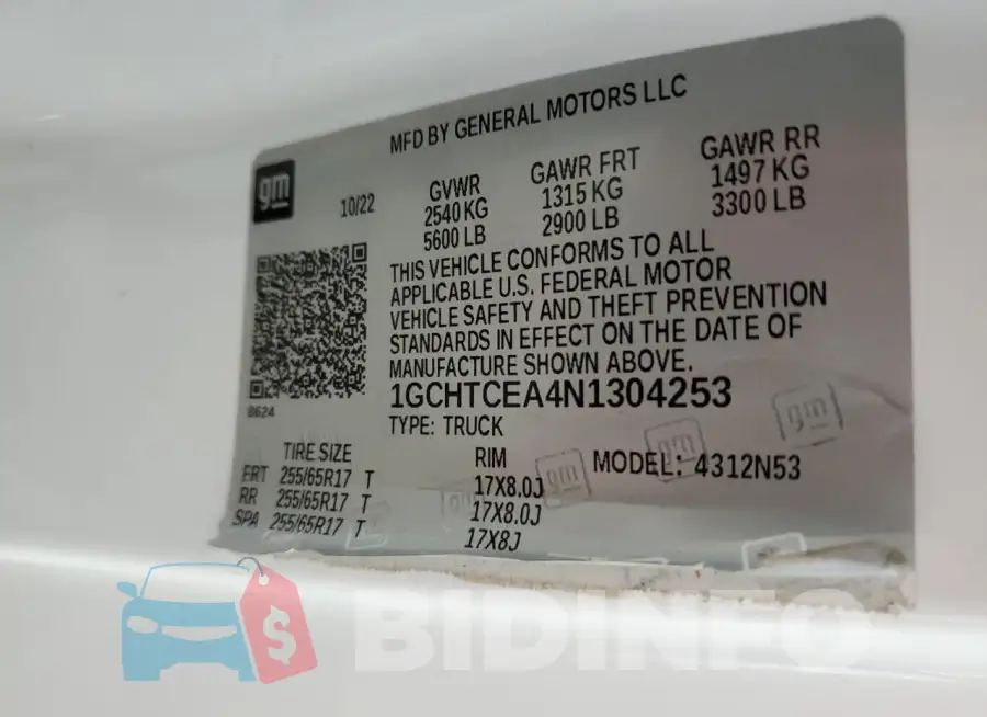 1GCHTCEA4N1304253 Photo# 13