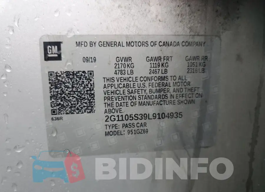 2G1105S39L9104935 Photo# 12