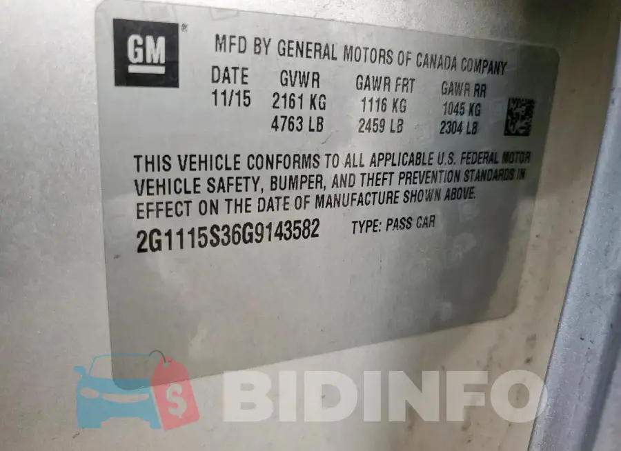 2G1115S36G9143582 Photo# 12