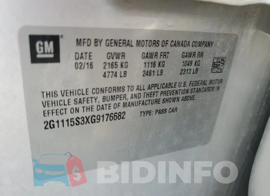 2G1115S3XG9176682 Photo# 12