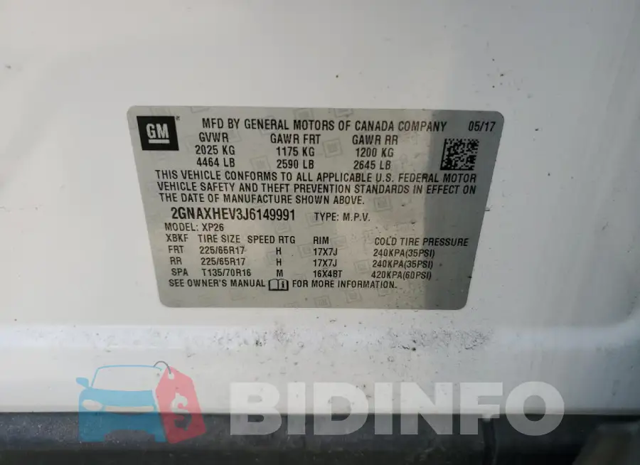 2GNAXHEV3J6149991 Photo# 14