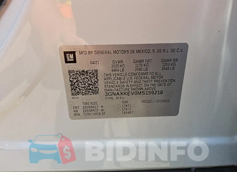 3GNAXKEV0MS159218 Photo# 12