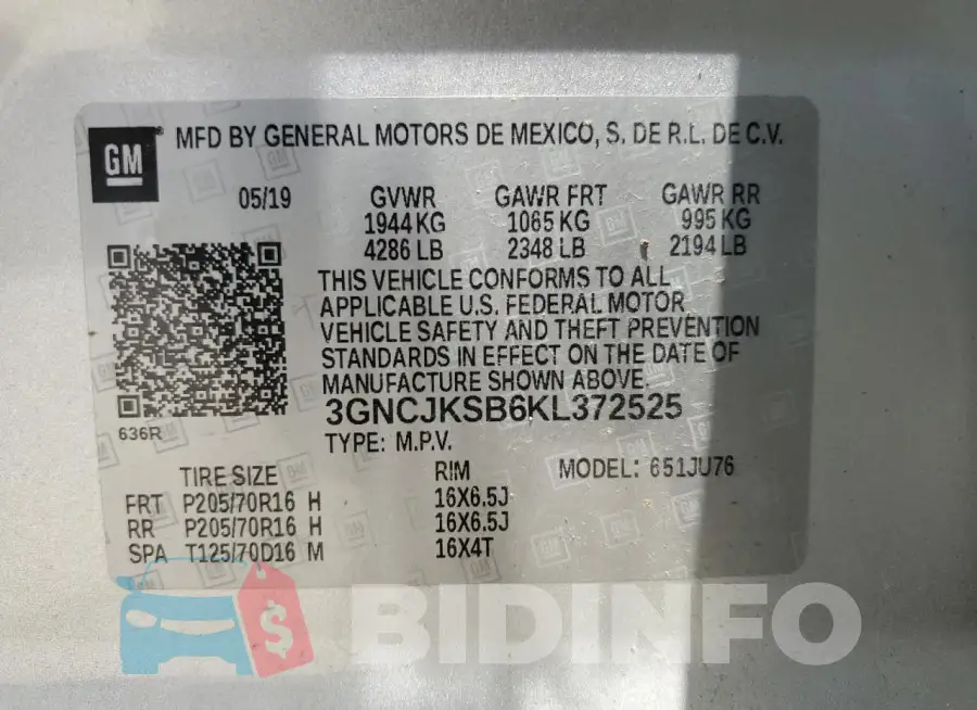 3GNCJKSB6KL372525 Photo# 12