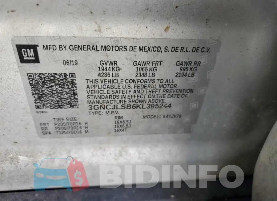 3GNCJLSB6KL395244 Photo# 13
