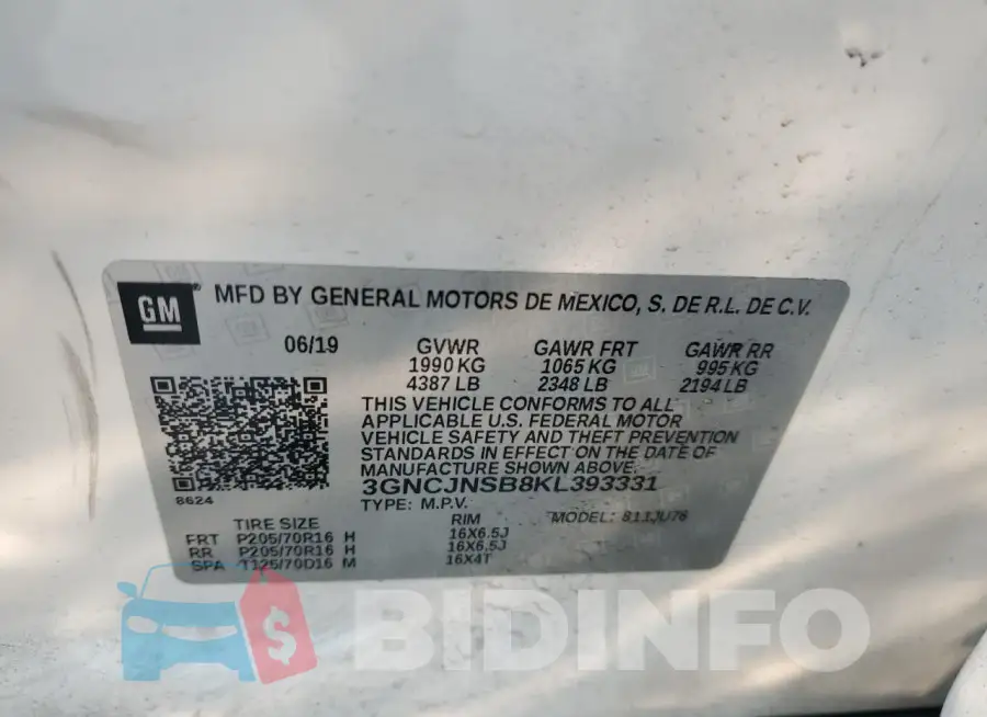 3GNCJNSB8KL393331 Photo# 13