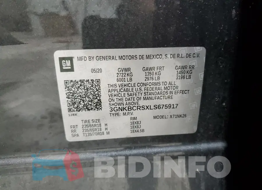 3GNKBCRSXLS675917 Photo# 13