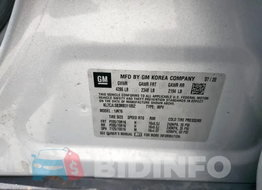 KL7CJLSB3MB311052 Photo# 12