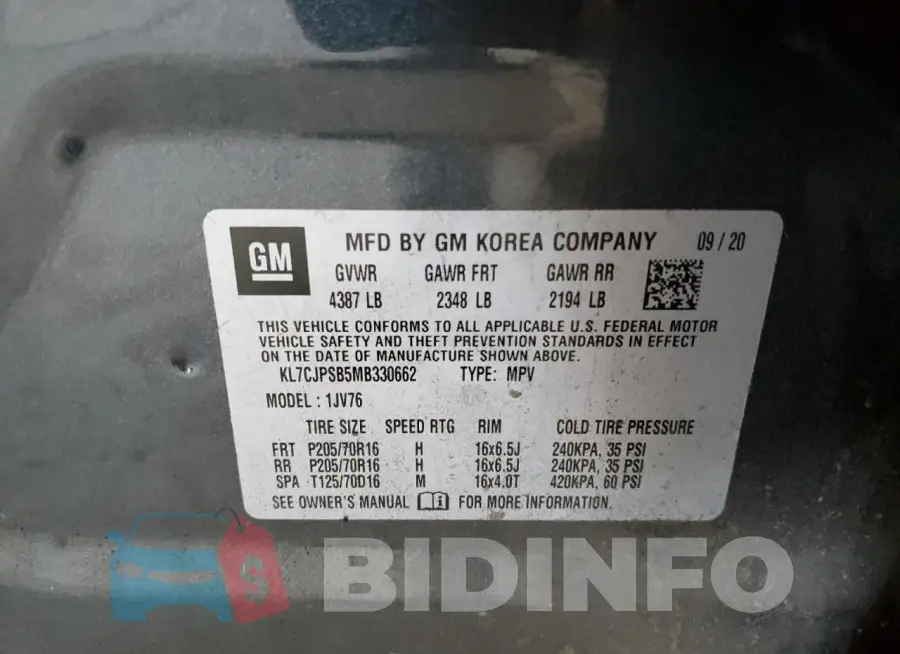 KL7CJPSB5MB330662 Photo# 12