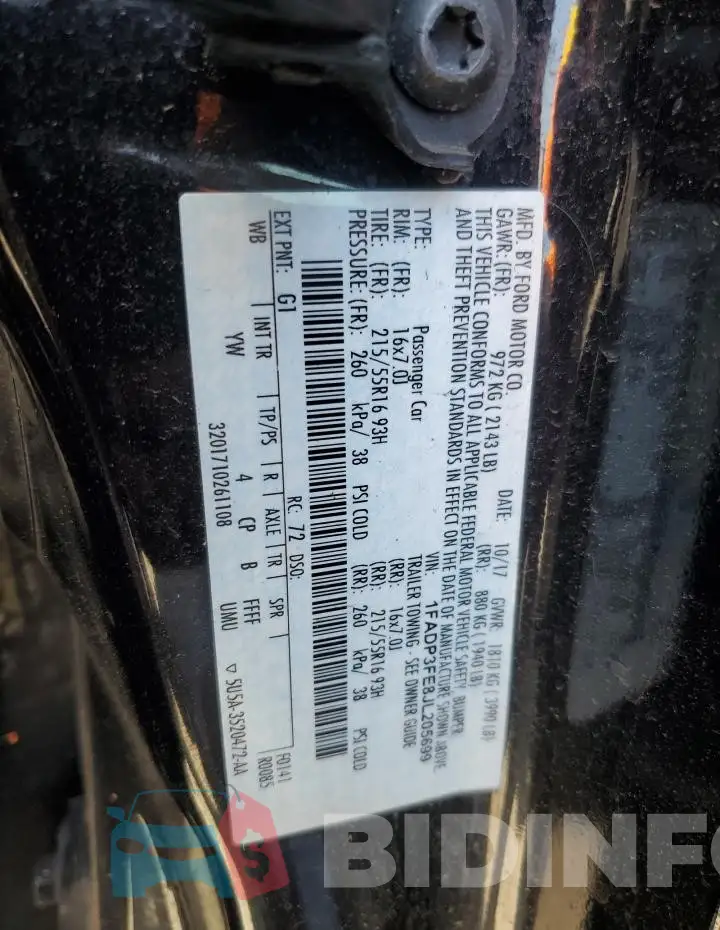 1FADP3FE8JL205699 Photo# 12