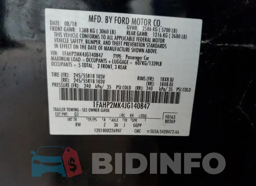 1FAHP2MK4JG140847 Photo# 13