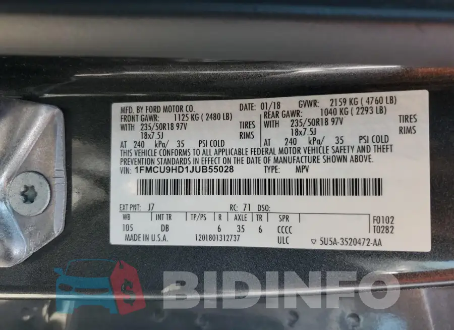 1FMCU9HD1JUB55028 Photo# 13