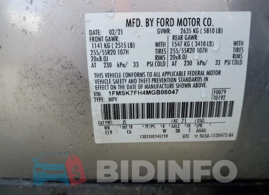 1FMSK7FH4MGB06047 Photo# 14