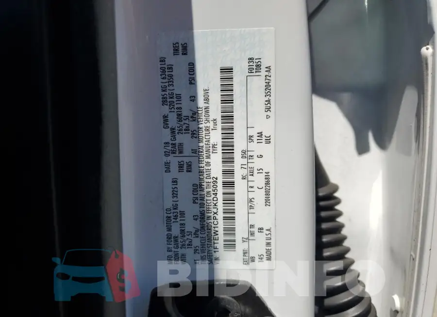 1FTEW1CPXJKD45092 Photo# 12