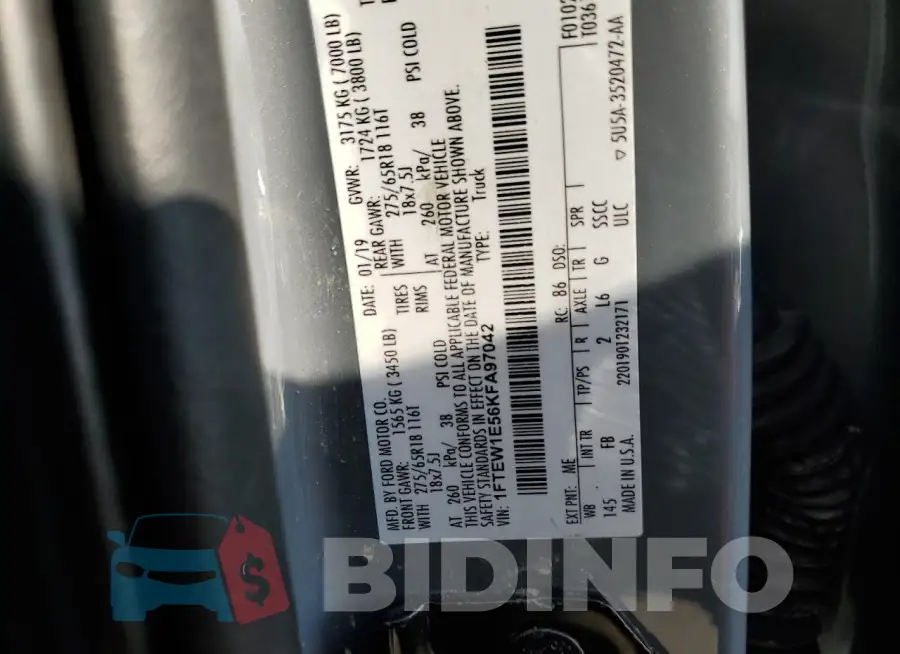 1FTEW1E56KFA97042 Photo# 12