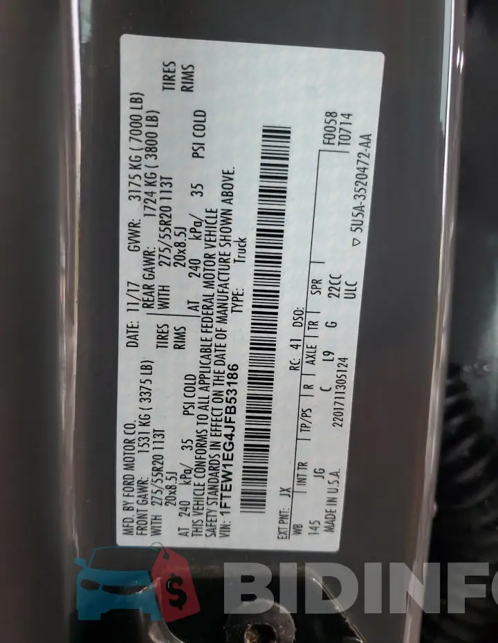 1FTEW1EG4JFB53186 Photo# 14